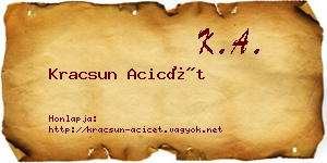 Kracsun Acicét névjegykártya